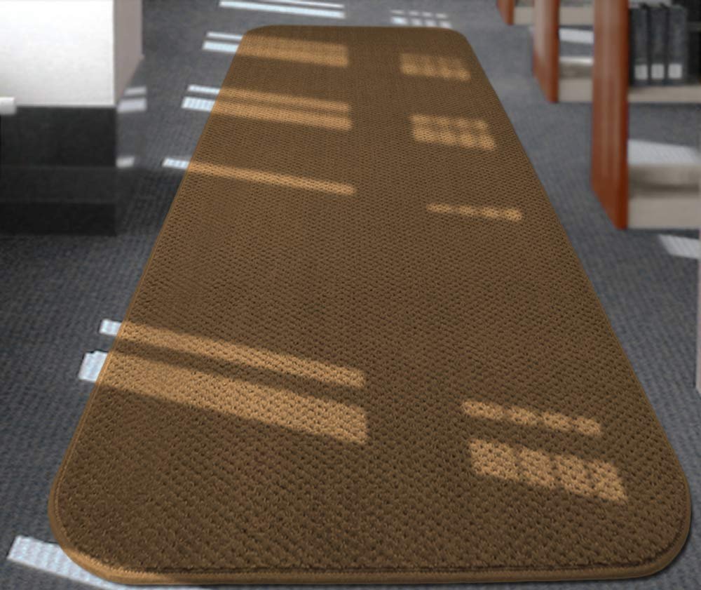Non-Slip Carpet Runner 8ft x 36in - Bronze Gold Luxury Rug for Hallway, Stairs & High Traffic Areas - Skid Resistant Floor Mat for Home Safety - Perfect for Entryways, Bedrooms & Office Spaces
