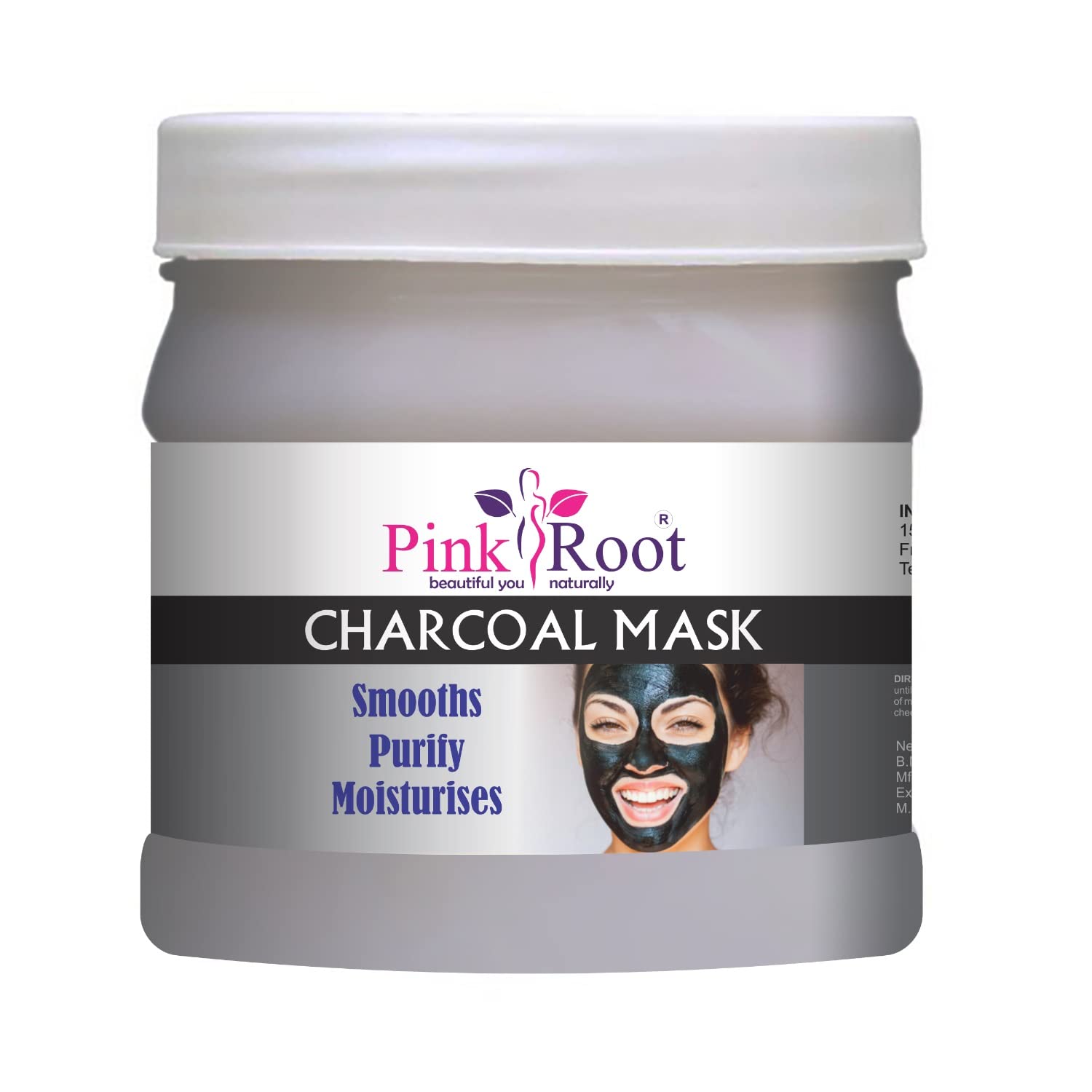 Organic Pink Root Green Tea Massage Gel & Activated Charcoal Mask Set - 500ml Each for Skin Detox & Relaxation | Spa, Facial, Body Care at Home
