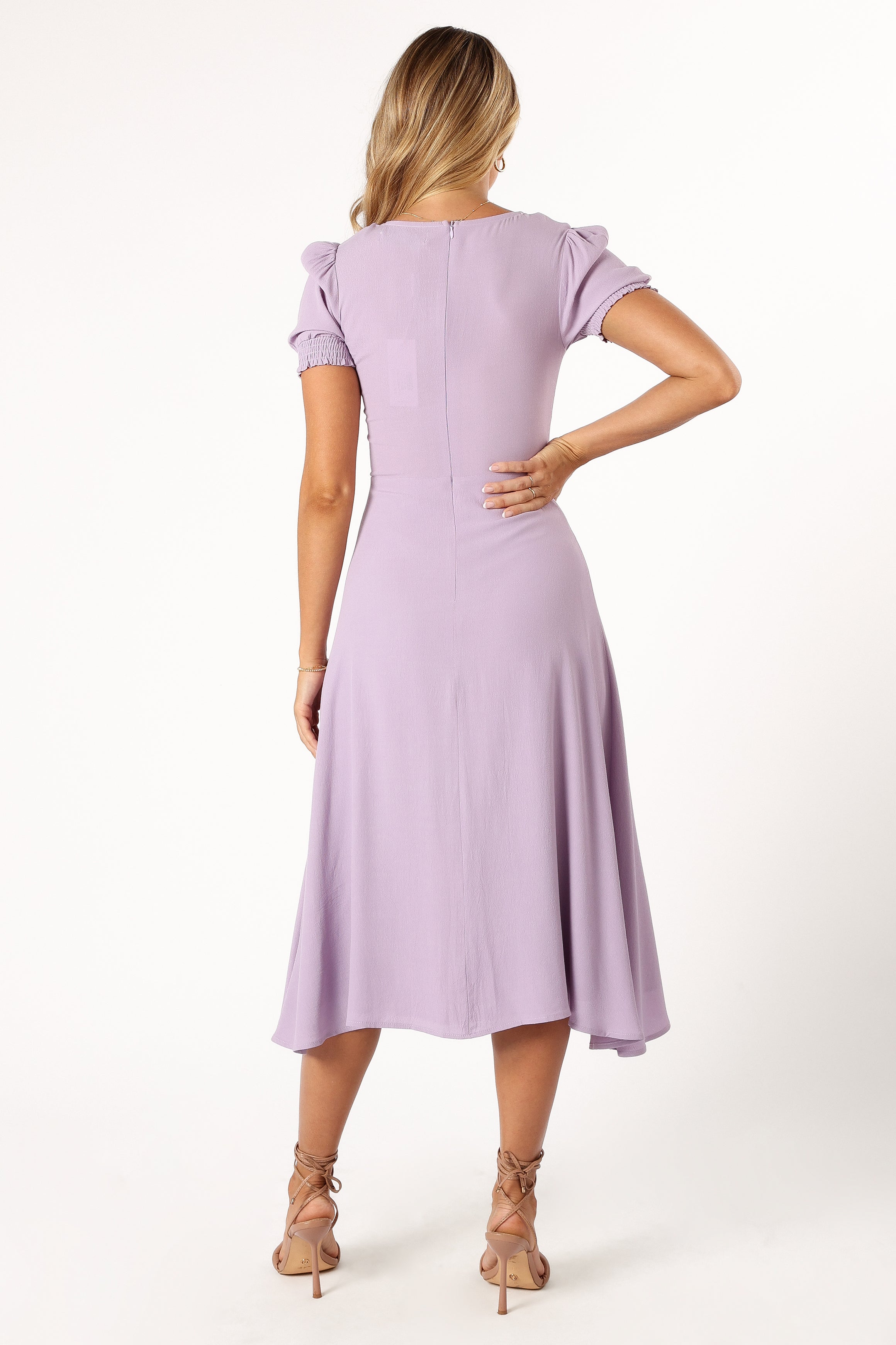 Franklin Women's Purple Dress - Elegant & Comfortable Casual Wear for Parties, Dates & Office | Flowy A-Line Midi Dress with Pockets