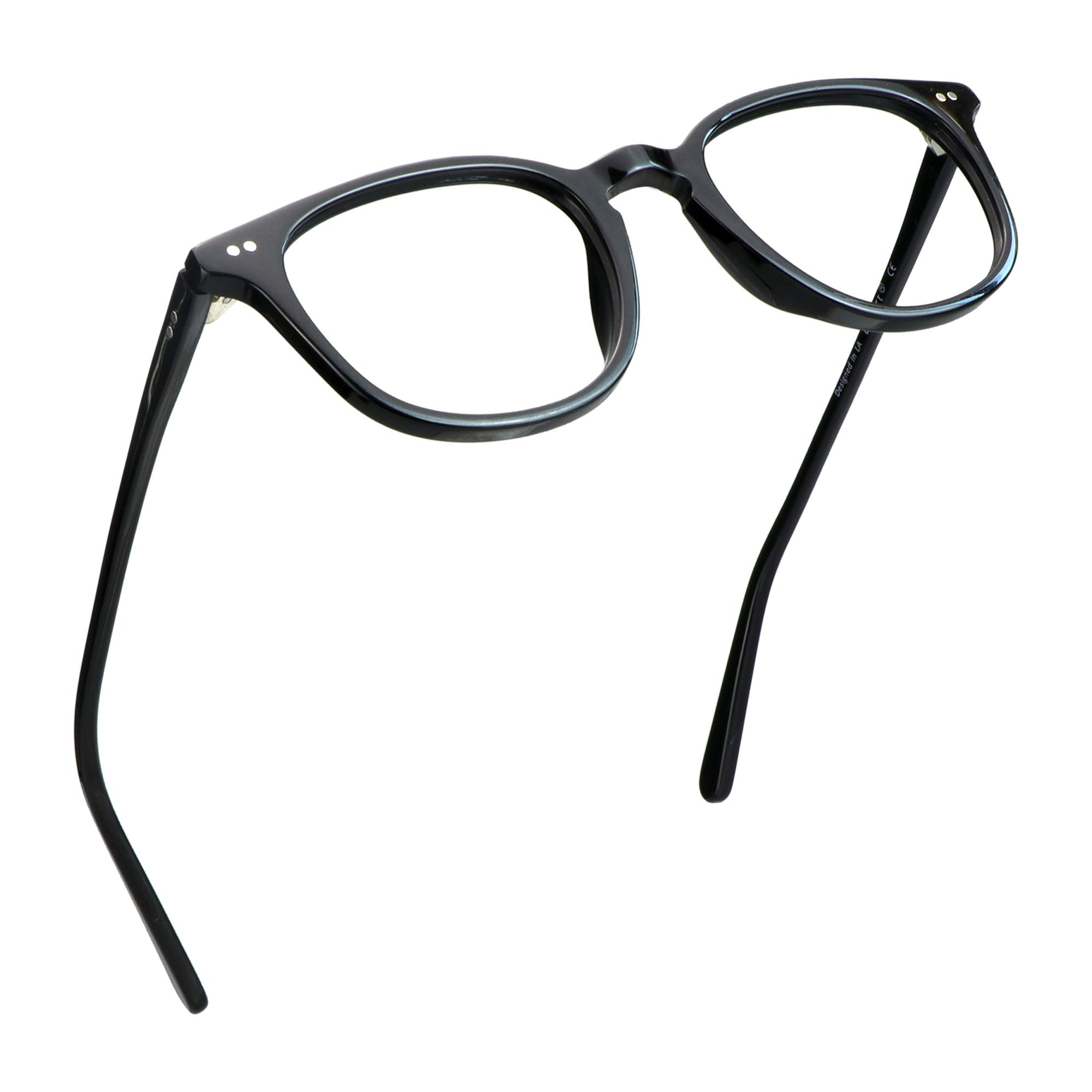 LifeArt Blue Light Blocking Glasses for Women & Men - Anti Eyestrain Computer Glasses, Gaming & Reading Glasses with Anti Glare Technology (Black, No Magnification) - Perfect for Office Work, Online Classes & Nighttime Screen Use