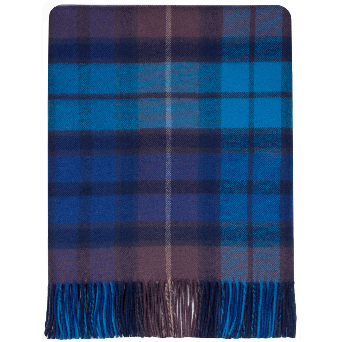 Premium Buchanan Blue Tartan Lambswool Blanket - Soft & Warm Scottish Wool Throw for Winter, Cozy Home Decor, Perfect for Sofa, Bed & Travel Use