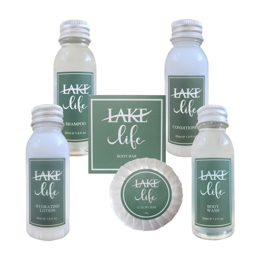 Lake Life Rental Ready Kit - 120 Pieces with 30ml Bottles - Free Shipping - Perfect for Vacation Rentals, Airbnb & Cabin Stays