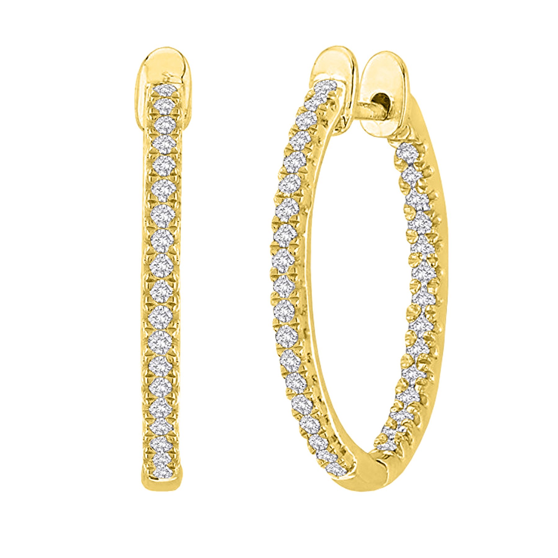 1-5 Carat Inside Out Diamond Hoop Earrings for Women - Premium 14K Gold/White Gold Value Collection - Perfect for Weddings, Parties & Everyday Elegance