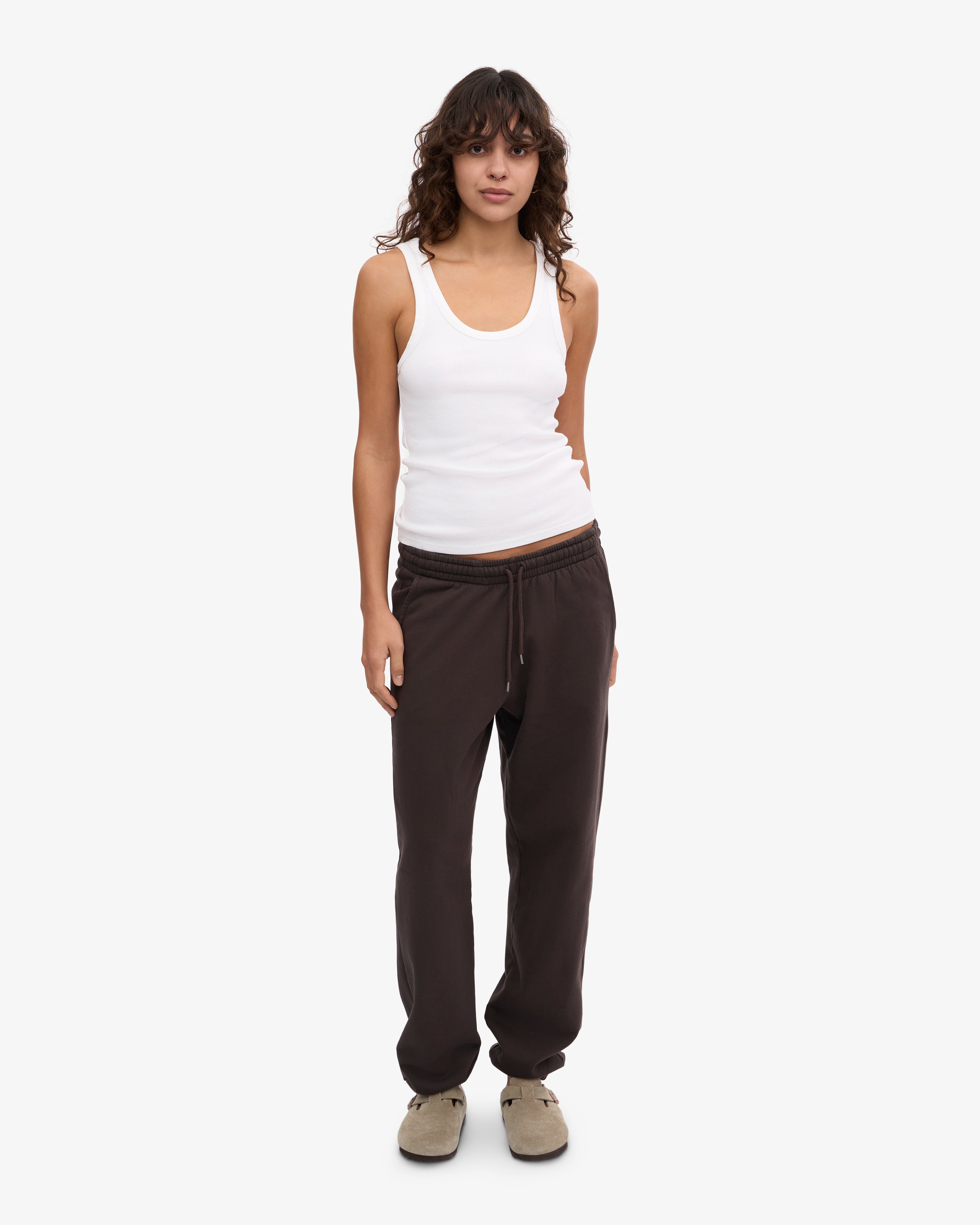 Organic Cotton Ribbed Tank Top for Women - Breathable & Soft - Optical White - Perfect for Yoga, Gym & Summer Outfits