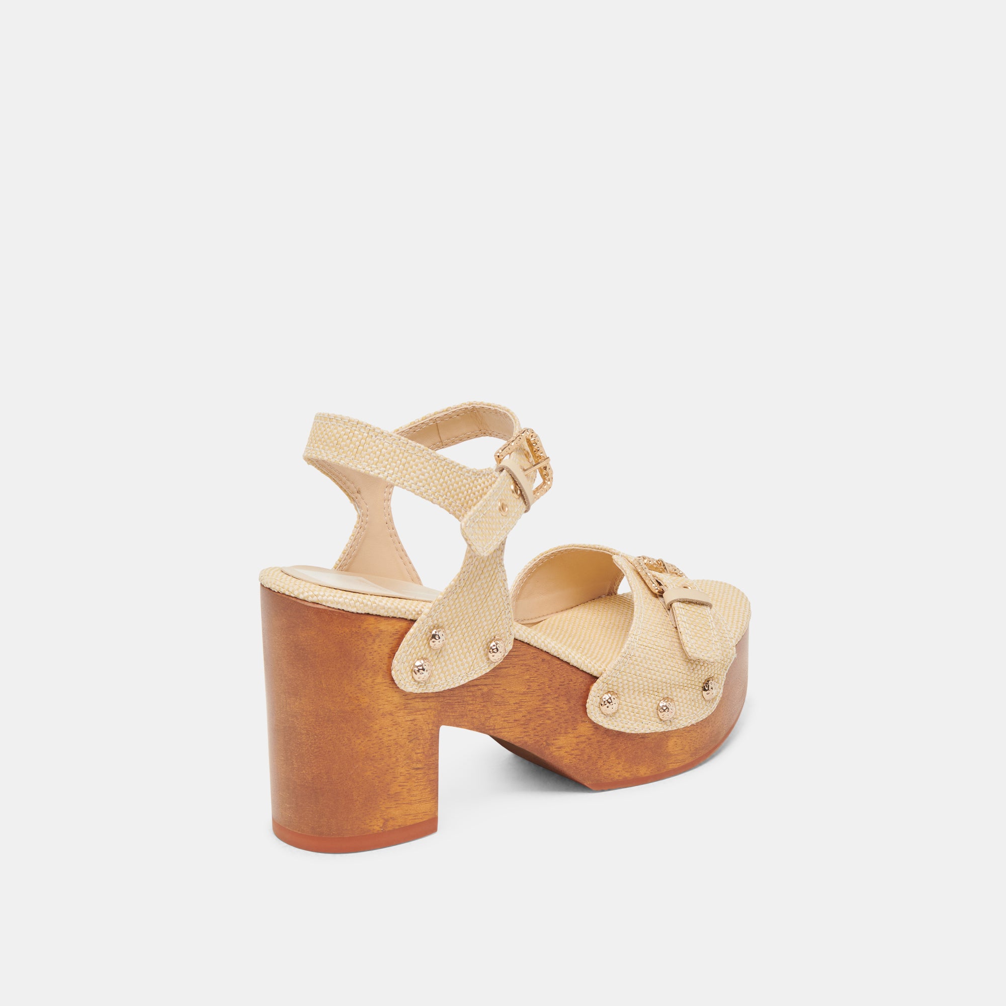 YANDY Women's Natural Raffia Heels - Comfortable Summer Wedge Sandals for Beach, Wedding, and Party Wear