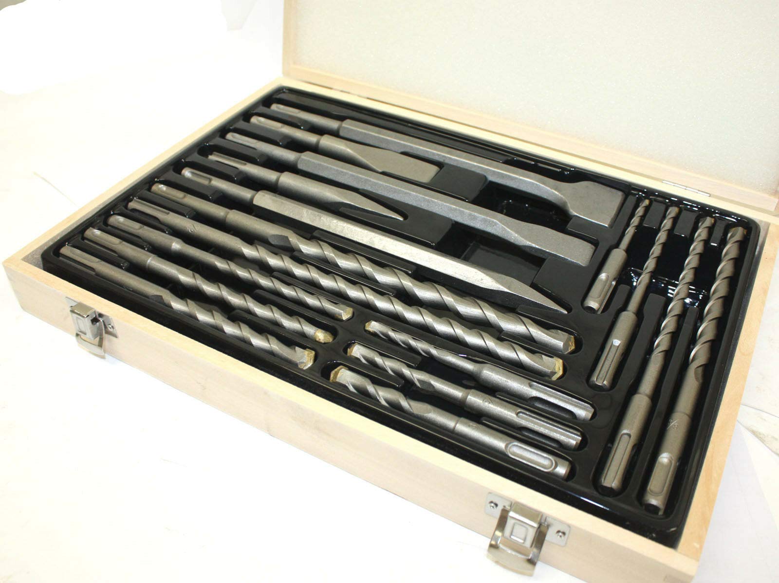 17-Piece SDS Plus Rotary Hammer Drill Bit and Chisel Set for Concrete, Masonry, Brick - Heavy Duty Multi-Bit Kit for Demolition, Drilling, Chiseling - Perfect for Construction, Renovation, and DIY Projects