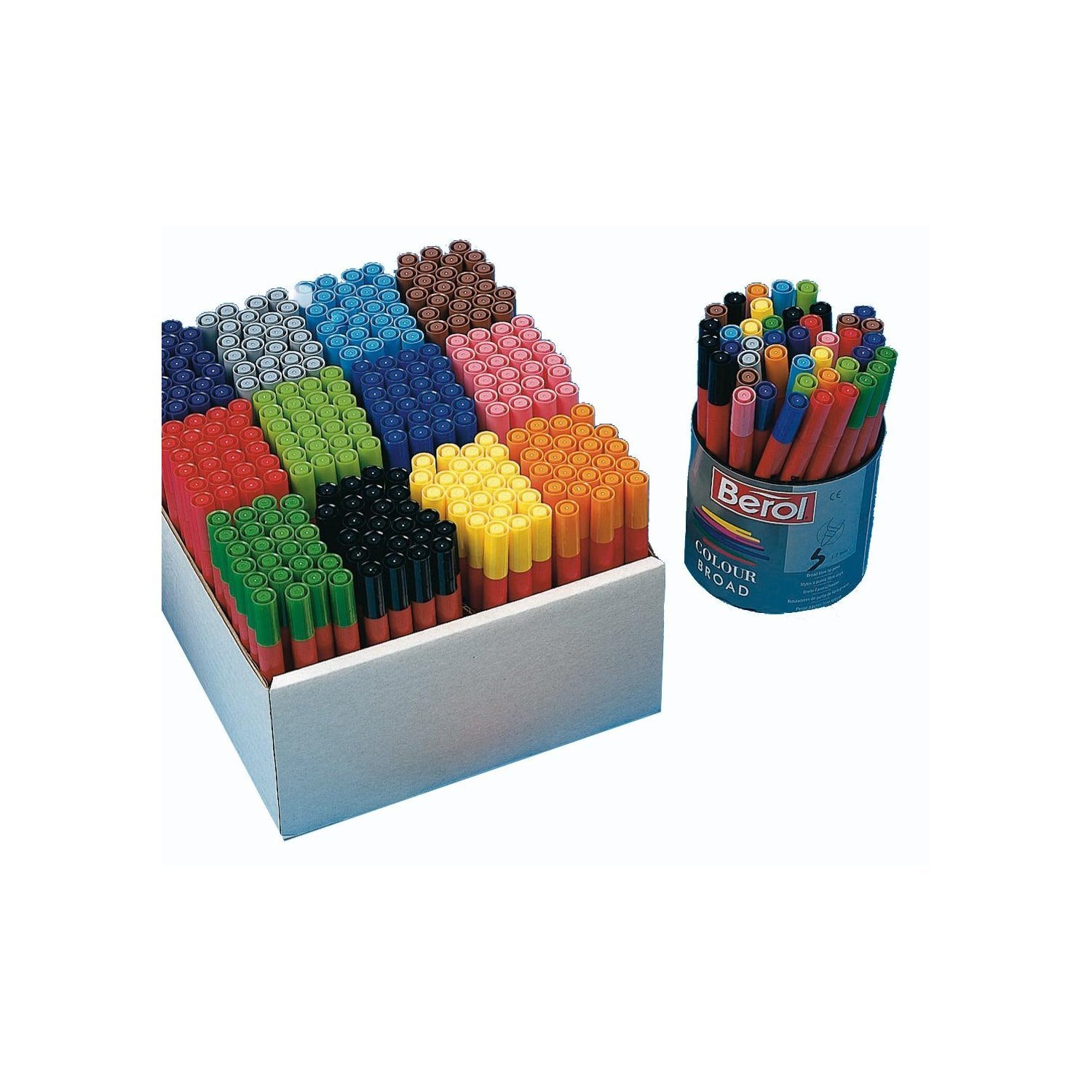 Berol Felt Tip Coloring Pens - 288 Pack Broad Point 1.2mm Markers with Washable Ink - Assorted Vibrant Colors for Classroom, Art Projects & Office Use
