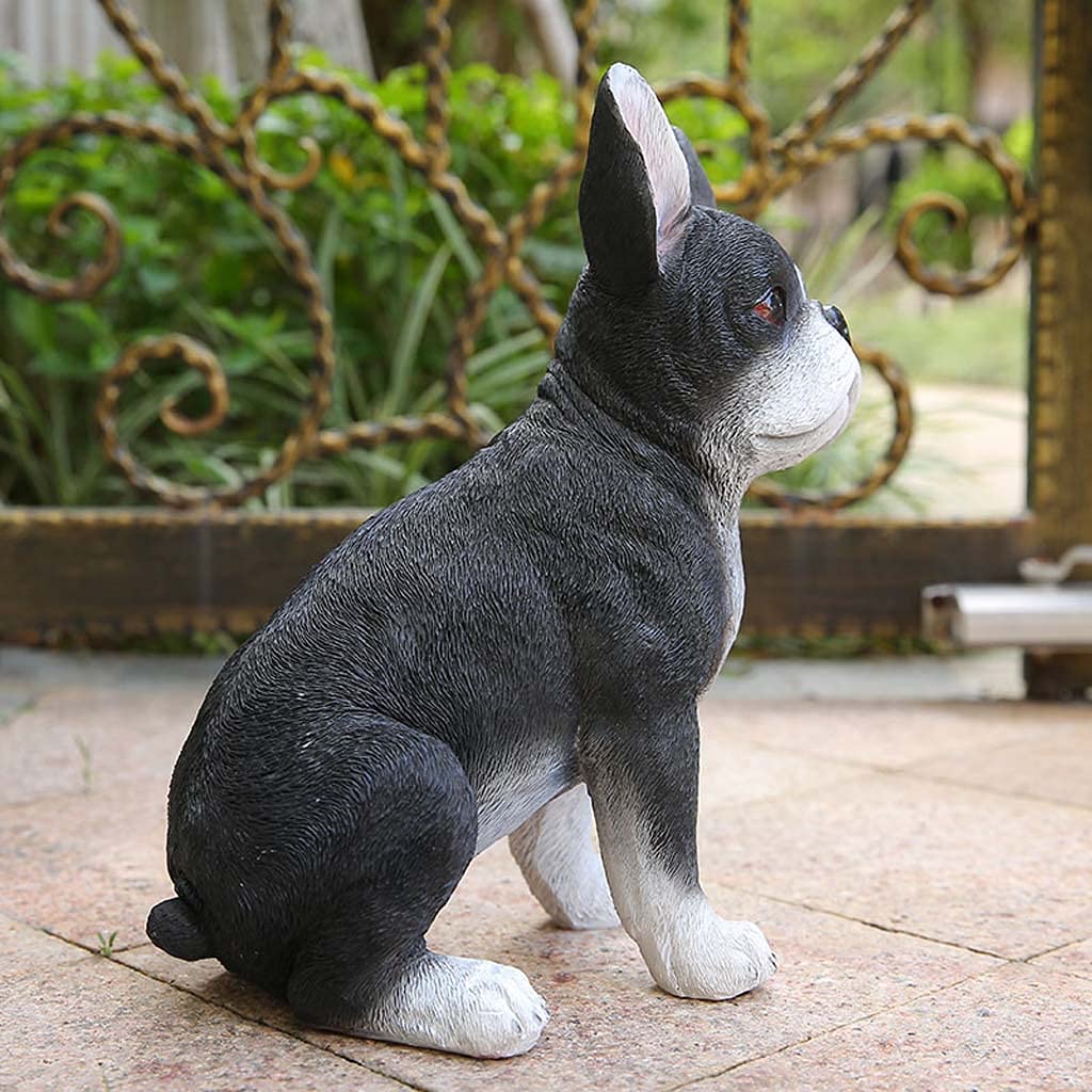French Bulldog Garden Statue - Resin Outdoor Dog Sculpture Art for Lawn, Patio & Yard Decor | Durable Weatherproof Animal Statue for Garden, Porch, Backyard Landscaping