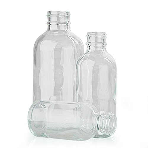 1 Oz Clear Glass Boston Round Bottles - Pack of 360 | Perfect for Essential Oils, DIY Perfumes & Craft Projects
