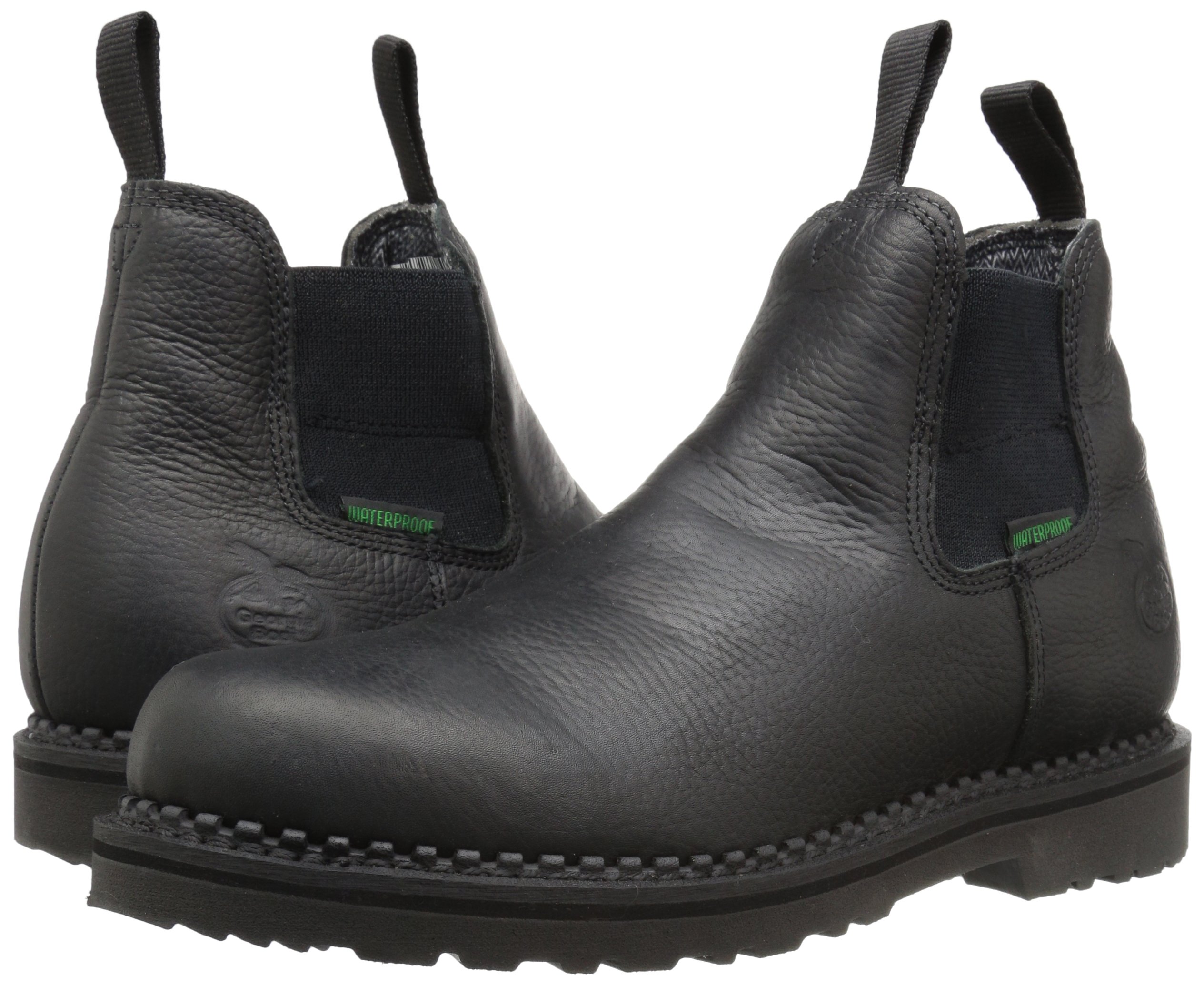 Georgia Unisex Mid Calf Boots GB00084 - Waterproof Black Leather Ankle Boots for Men & Women | Perfect for Hiking, Work & Winter Fashion
