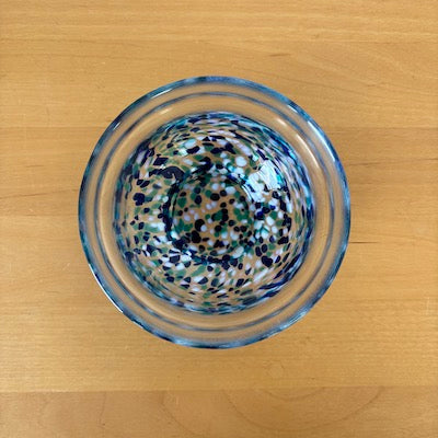 Premium Matsugaoka Glass Bowl - Umi Blue Handmade Japanese Artisan Bowl for Sushi, Salad & Desserts | Elegant Dining & Home Decor