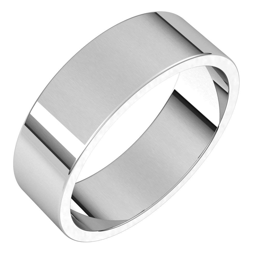 Sterling Silver 6mm Flat Wedding Band Ring for Women - Size 10.5 - Elegant Bridal Jewelry for Engagement, Anniversary & Everyday Wear