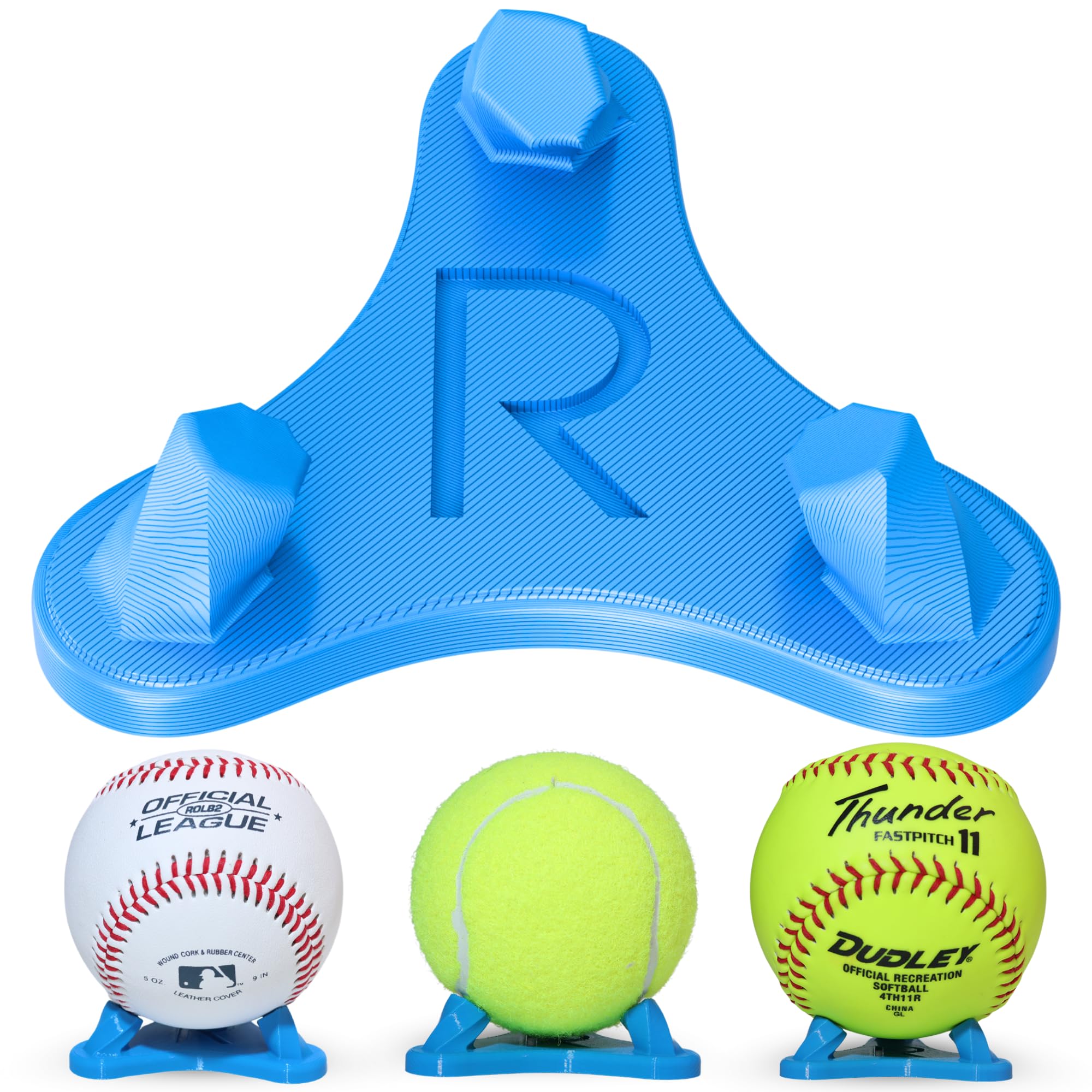 Premium Baseball Display Stand - USA Made, Sturdy Softball & Tennis Ball Holder for Collectors - Perfect for Memorabilia Showcase, Sports Decor, and Gift Ideas - 1pc (Blue)