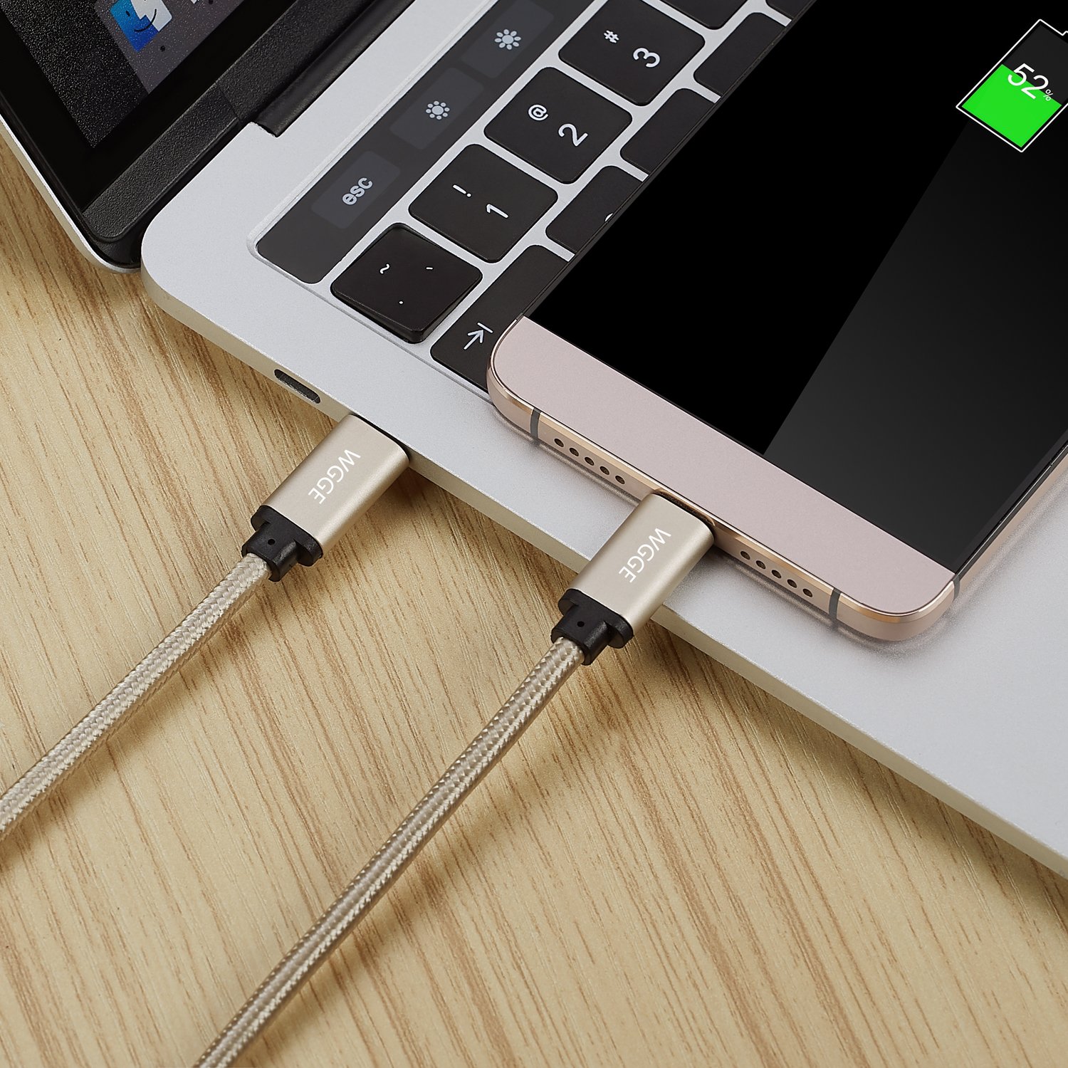 WGGE USB C to USB C Cable 3.1 Gen 2 Fast Charging 10FT - Nylon Braided Type C Cable for MacBook Pro, Nintendo Switch, Google Pixel, HTC 10, LG G5 - Perfect for Home, Office & Travel Charging