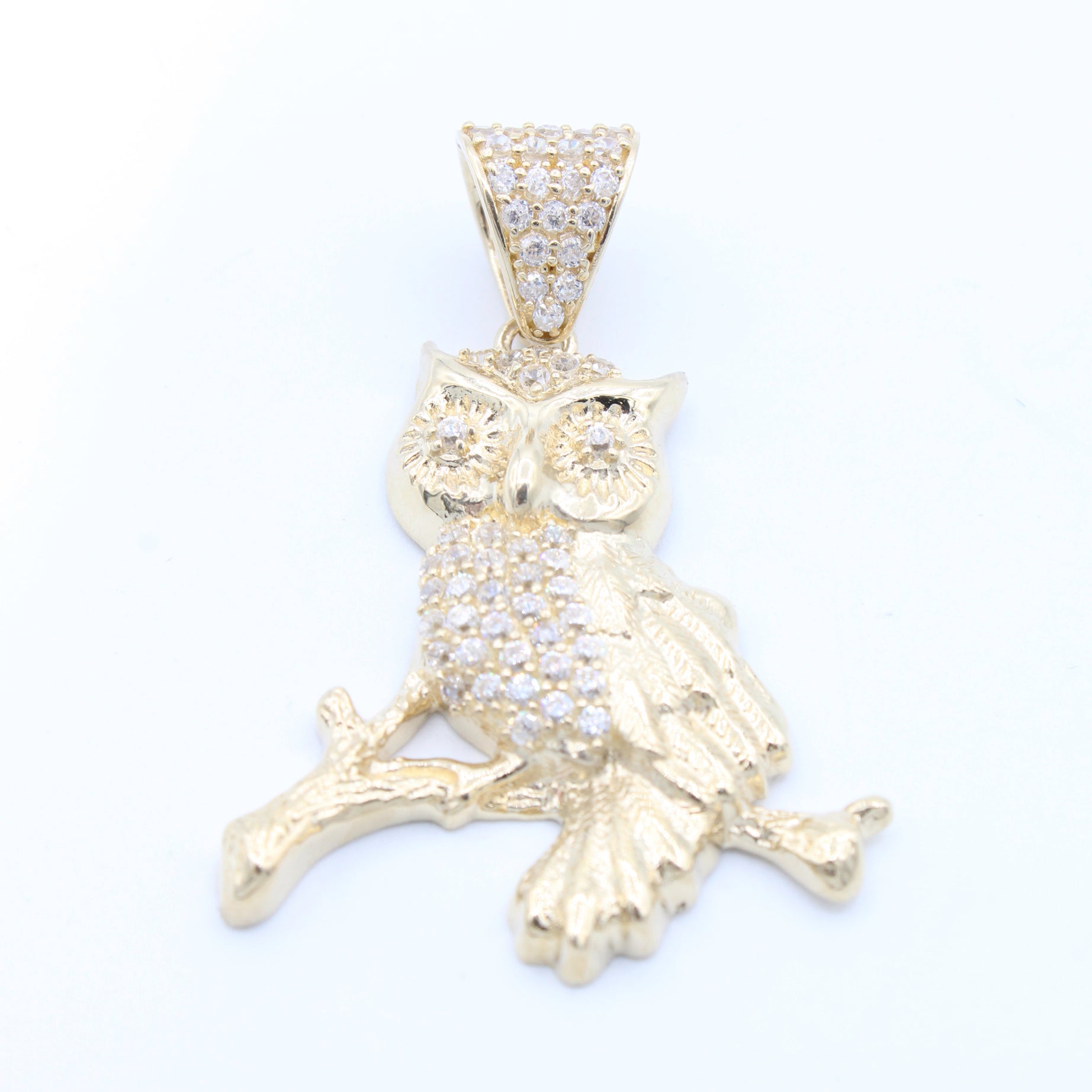 14K Gold Owl Pendant Necklace with CZ Stones - Elegant Jewelry Gift for Women - Perfect for Parties, Weddings & Everyday Wear