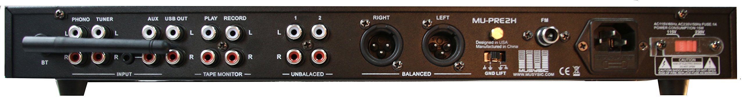 MUSYSIC MU-PRE2H Professional Audio Sound Processor Preamp - Studio Recording, Live Performance & Home Theater Audio Enhancement