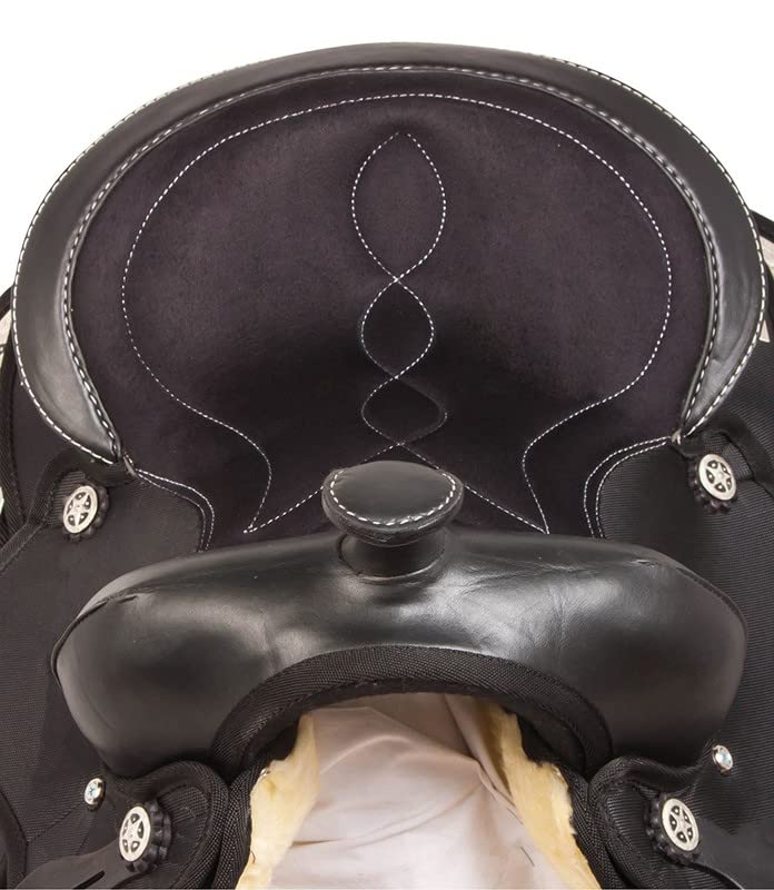 Premium Synthetic Western Horse Saddle 14-18 Inch with Complete Tack Set - Lightweight Durable Riding Saddle for Trail Riding, Training & Show | Equestrian Accessories for Men & Women