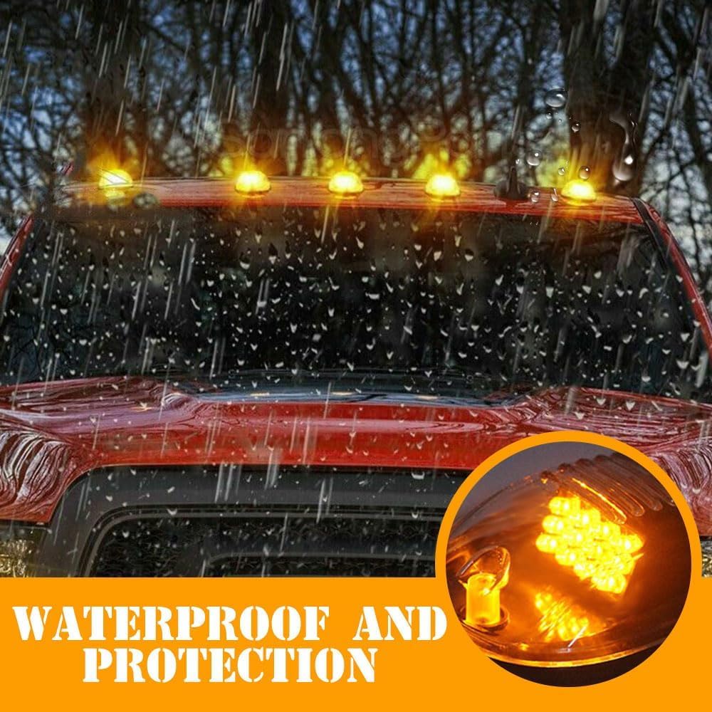 Universal Solar-Powered Wireless LED Cab Lights for Trucks - No Drill Magnetic Roof Marker Lights | Durable, Waterproof & Easy Installation for Night Driving & Off-Road Adventures