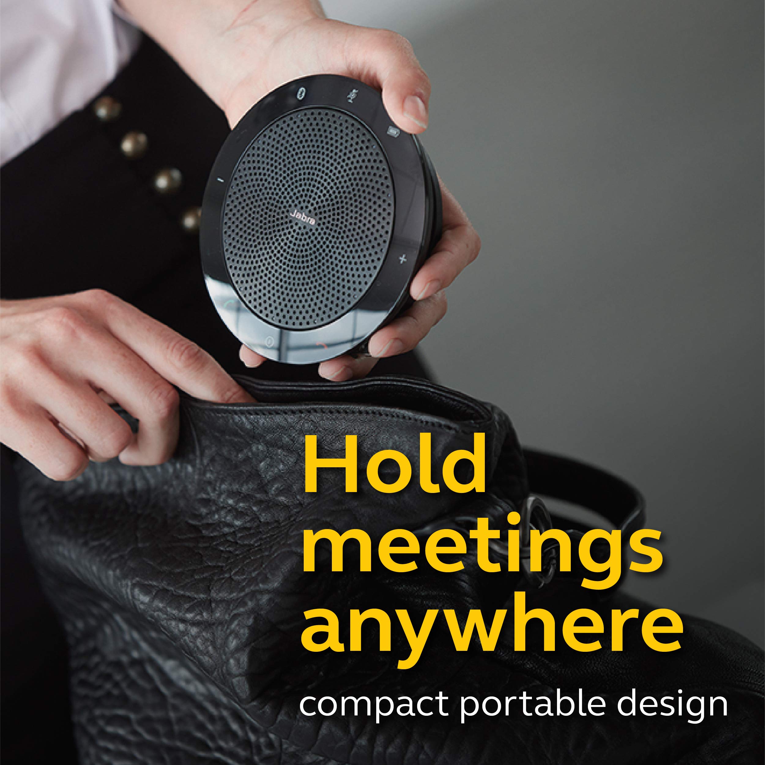 Jabra Speak 510 MS Wireless Bluetooth Speakerphone with Link 370 USB Adapter - Black | Portable Conference Speaker for Office Meetings, Home Office & Remote Work