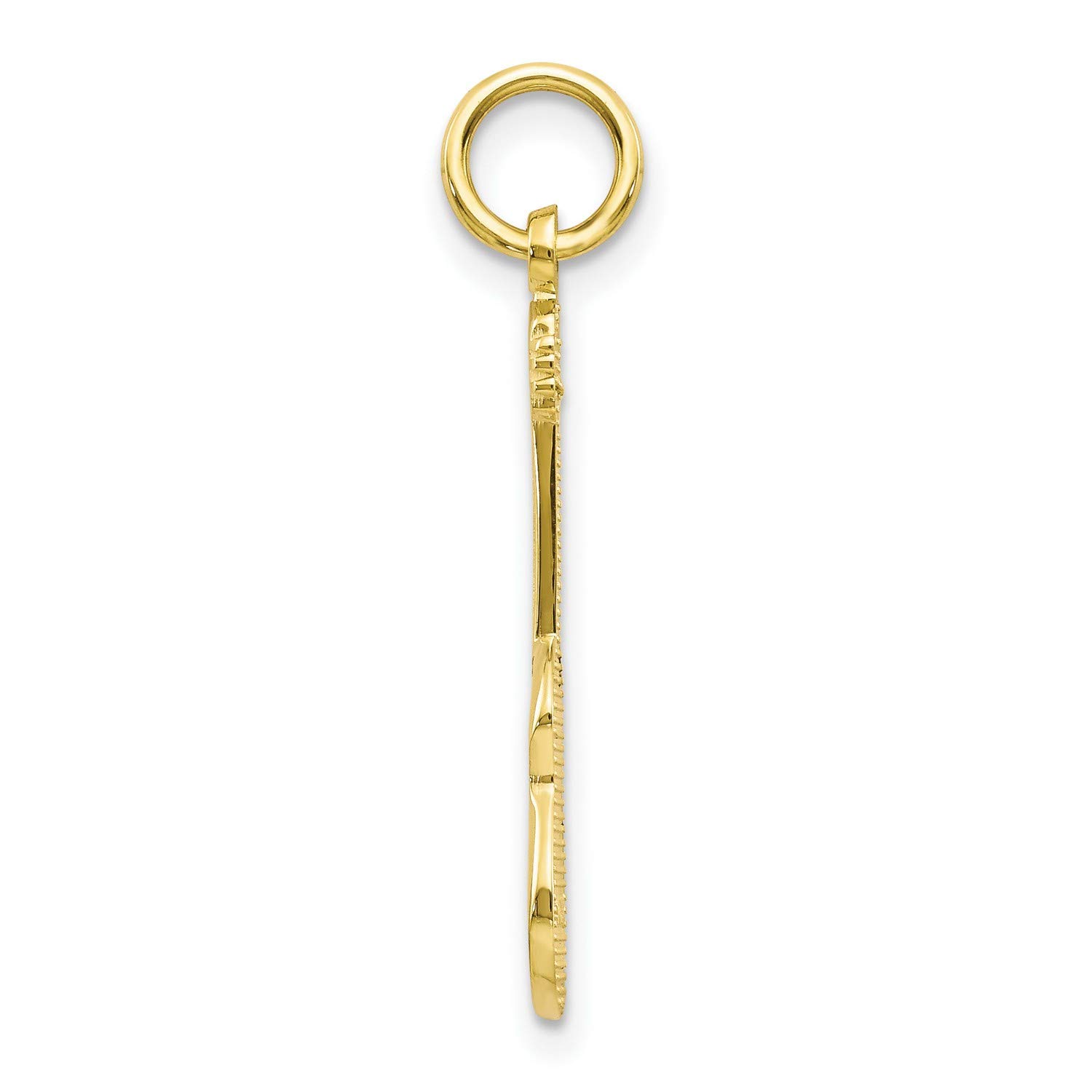 10K Yellow Gold Guitar Charm Pendant - 28mm x 19mm - Perfect for Necklaces, Bracelets & Jewelry Making - Ideal Gift for Musicians & Music Lovers