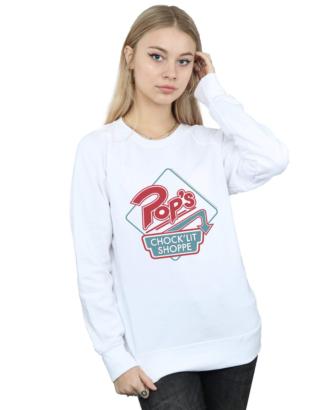 Riverdale Women's Vintage Retro Shoppe Sweatshirt | Soft Cotton Pullover | Casual 90s Inspired Fashion | Perfect for Coffee Dates & Weekend Outings