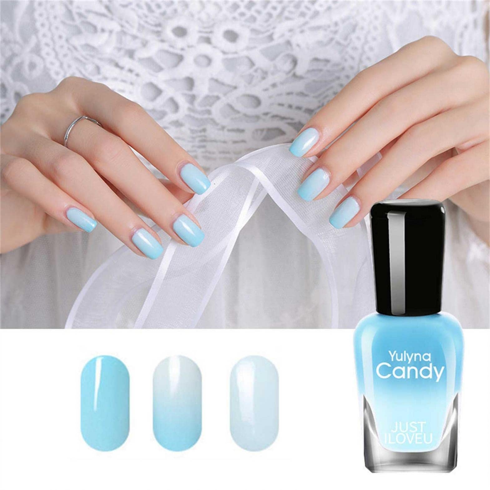 Thermo Color Changing Gel Nail Polish - Long Lasting UV/LED Soak Off Glitter Nail Art Kit for DIY Manicures | Perfect for Parties, Weddings & Special Occasions
