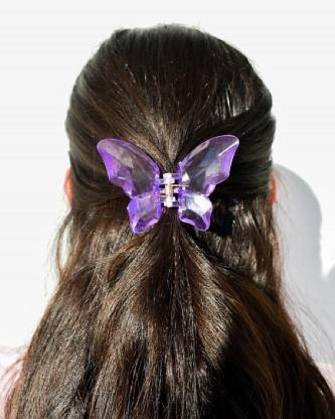 **Abrish Transparent Crystal Hair Claw Clips - Non-Slip Matte Jaw Clips for Women & Girls | Butterfly Hair Clutches for Ponytail, Bun & Updo | Durable Unbreakable Hair Accessories**