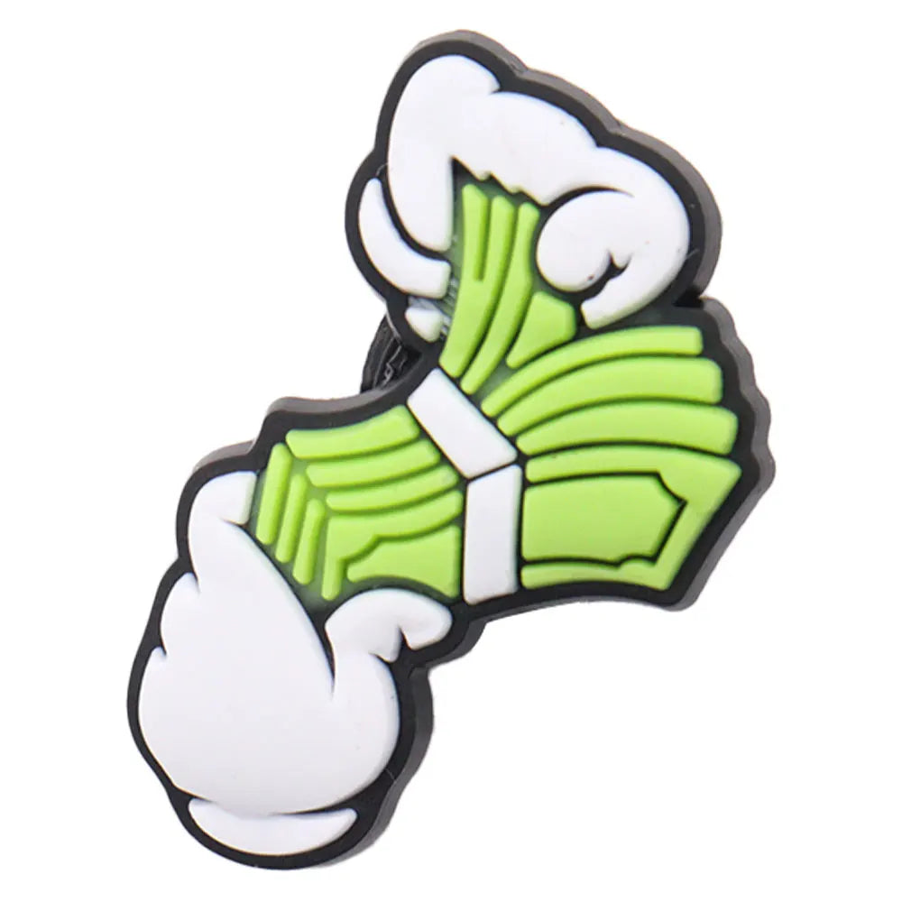 New 1pc Money Themed PVC Shoe Charms - Financial Freedom Decor for Slippers, Clogs & DIY Wristbands - Perfect for Crafting, Shoe Decoration & Festival Accessories