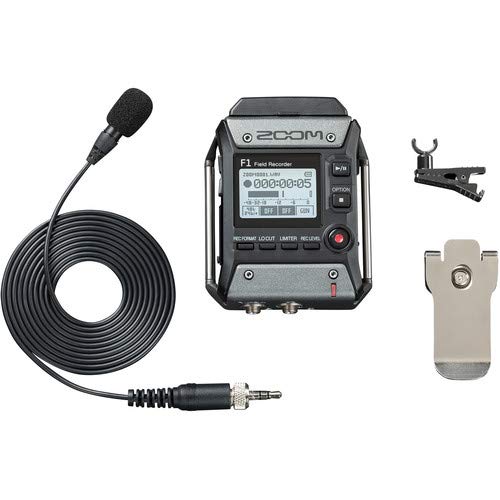 Zoom F1-LP Professional Field Recorder with Lavalier Microphone Kit - 16GB SD Card & Rechargeable Batteries Included - Perfect for Podcasting, Interviews, Film Production and Content Creation