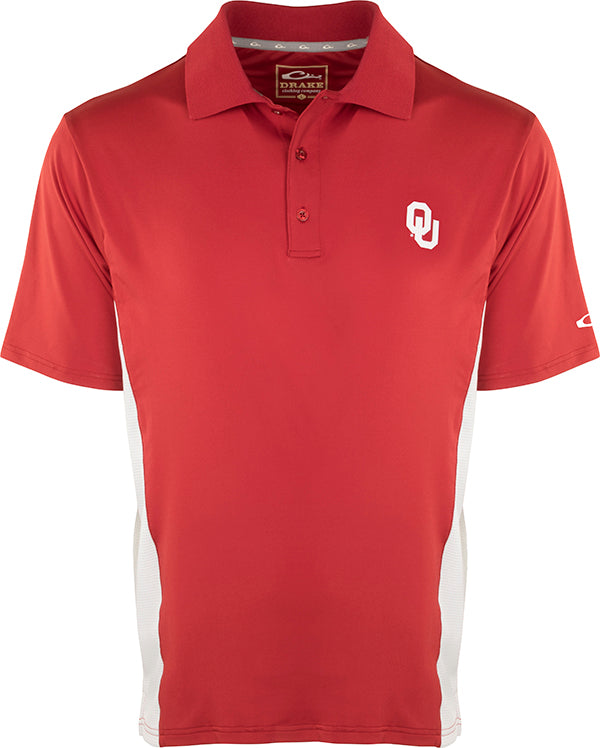 Oklahoma Performance Polo Shirt for Men - Breathable Mesh Side Panels - Moisture Wicking & Comfort Fit - Ideal for Golf, Work & Casual Wear