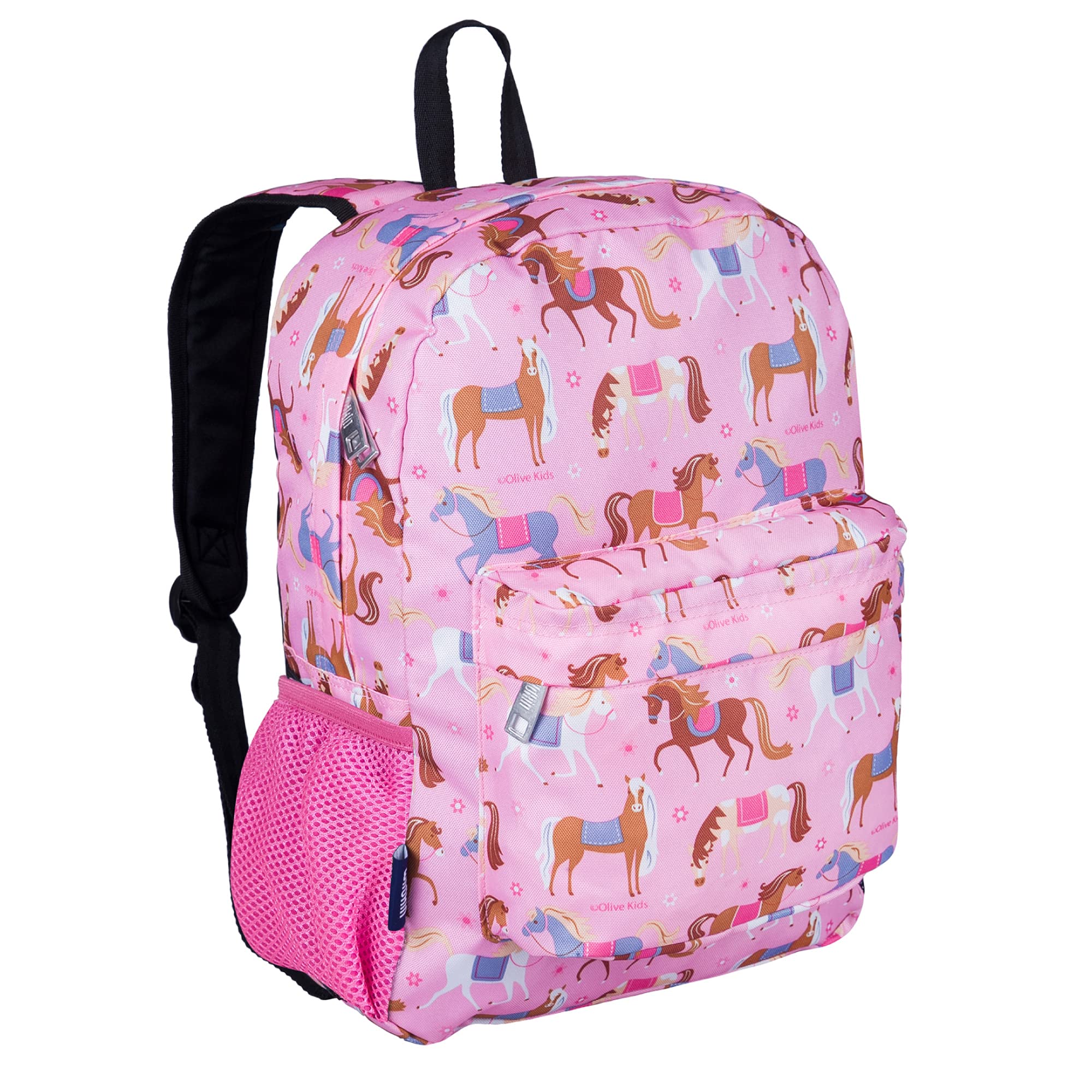 Wildkin 16-inch Kids Backpack for School - Durable Padded Backpack with Spacious Compartments for Boys & Girls - Horse Design - Perfect for Elementary Students, Day Trips & Outdoor Adventures