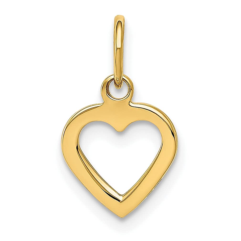 14K Yellow Gold Cut-Out Heart Pendant Necklace for Women - Dainty Love Charm Jewelry Gift for Her - Perfect for Anniversaries, Valentine's Day & Romantic Occasions