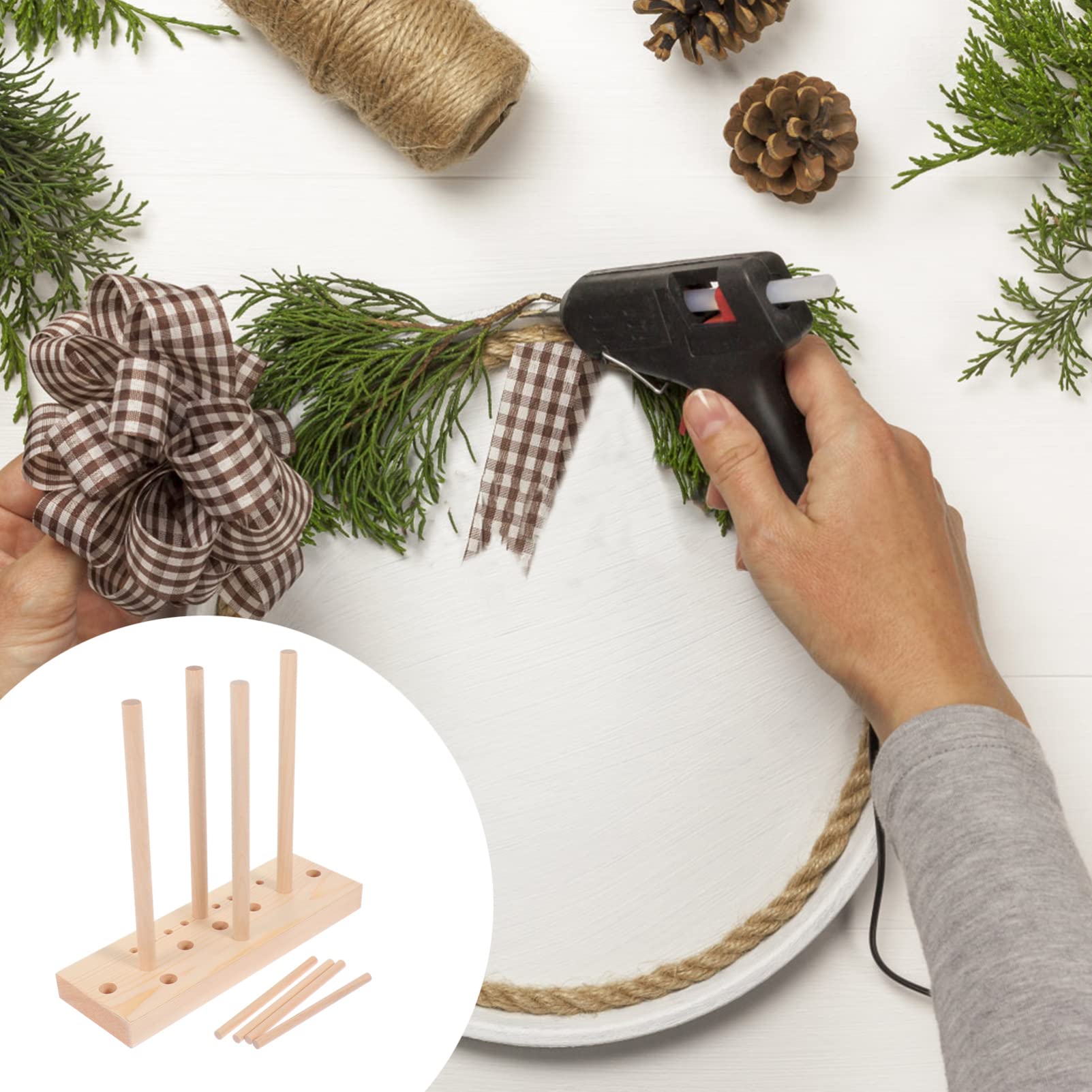 Toddmomy 5-in-1 Wooden Bow Maker Kit - DIY Craft Tool for Christmas, Halloween, Holiday Wreath Ribbon Bows - Perfect for Home Decor, Gift Wrapping & Party Decorations
