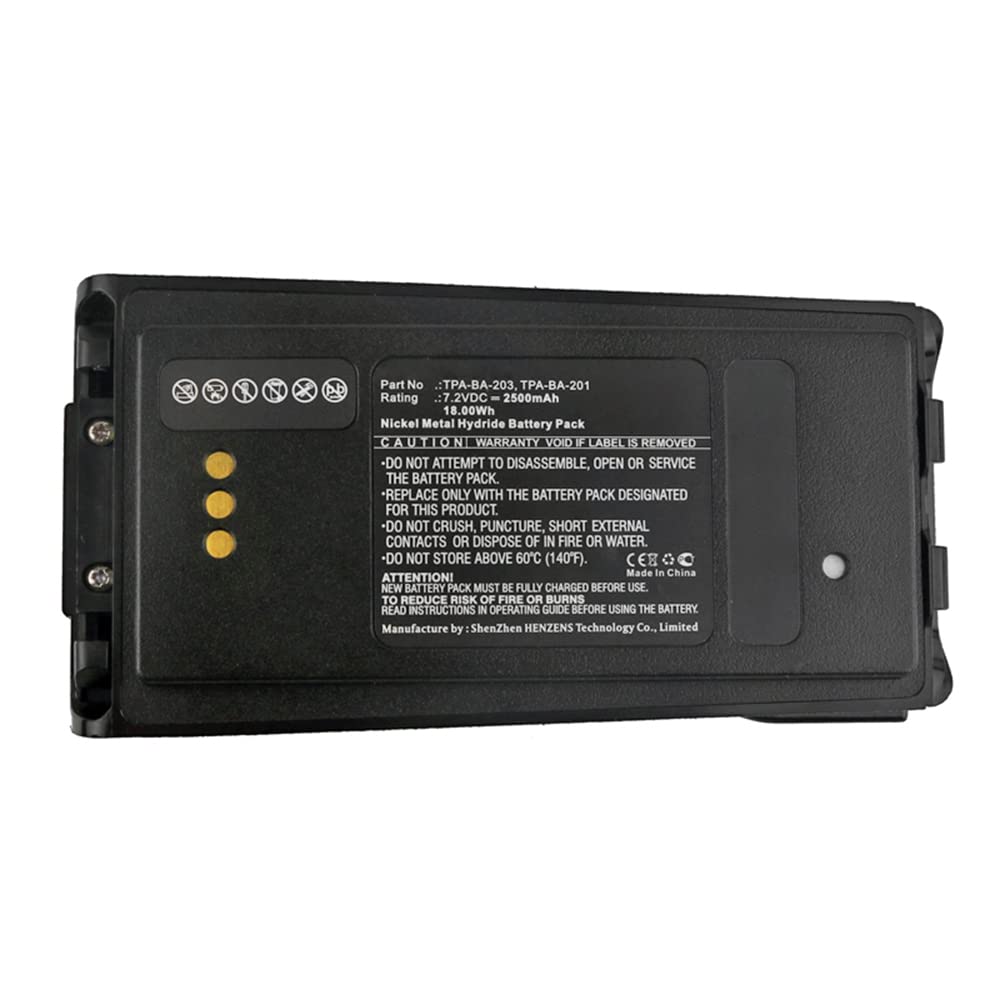 Synergy Digital 2-Way Radio Battery - High Capacity 2500mAh Ni-MH 7.2V Replacement for Tait TPA-BA-203 & TPA-BA-201 - Perfect for Construction, Security & Outdoor Communication