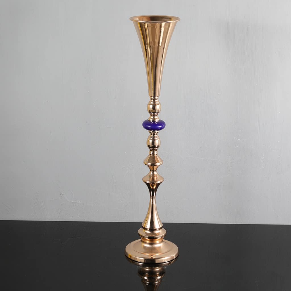 European-Style Wrought Iron Electroplated Gold & Blue Crystal Candle Holder - Elegant Home Decor for Wedding, Party, Hotel, and Romantic Dinner Lighting Decorations