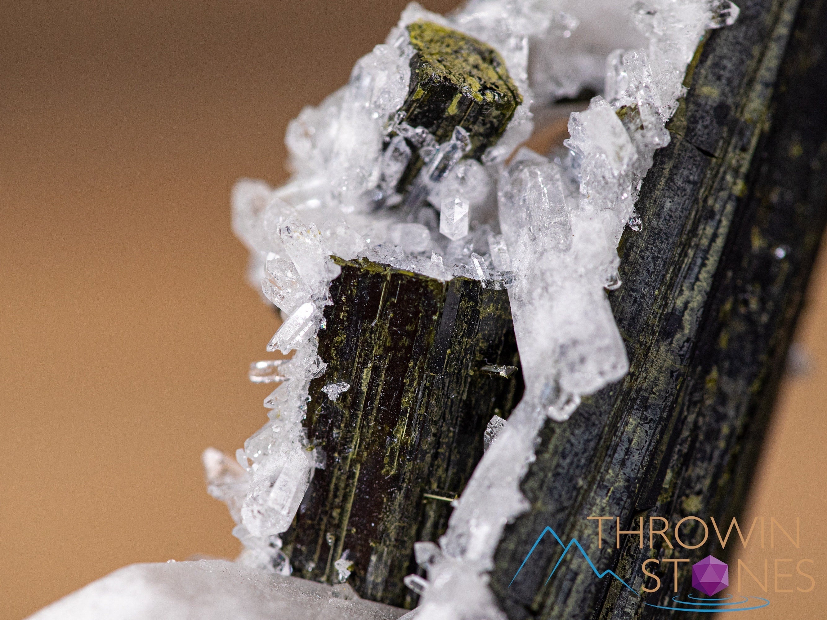 Natural Quartz with Epidote Raw Crystal Cluster - Healing Stone for Home Decor, Housewarming Gift, Meditation & Energy Work | Raw Crystals & Minerals Collection 40735