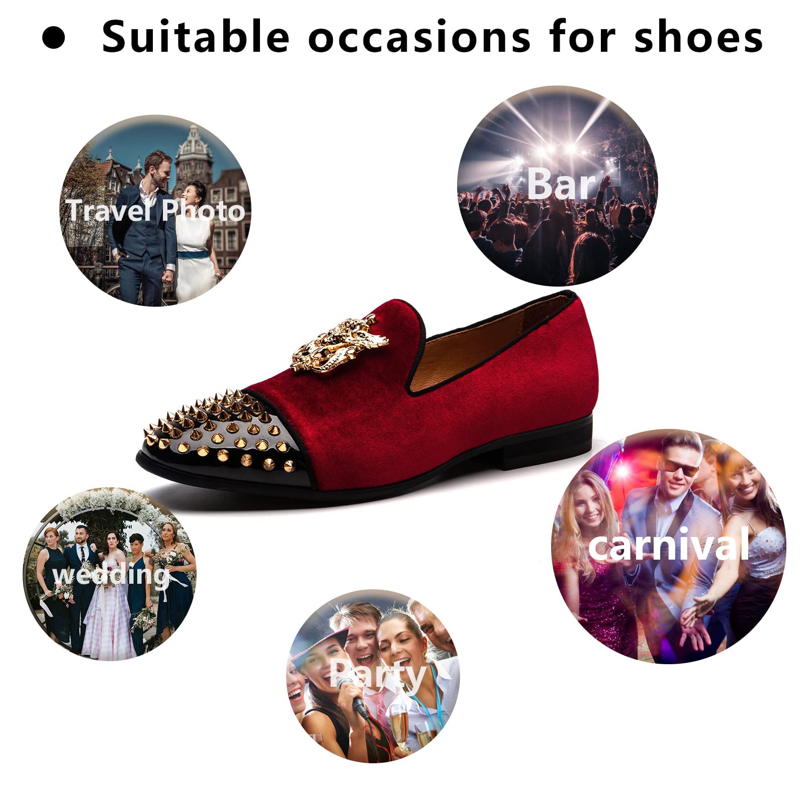 Luxury Men's Velvet Loafers with Metal Embellishments - Formal Dress Shoes for Wedding, Party & Business Events - Comfortable Slip-On Shoes for Office & Evening Occasions