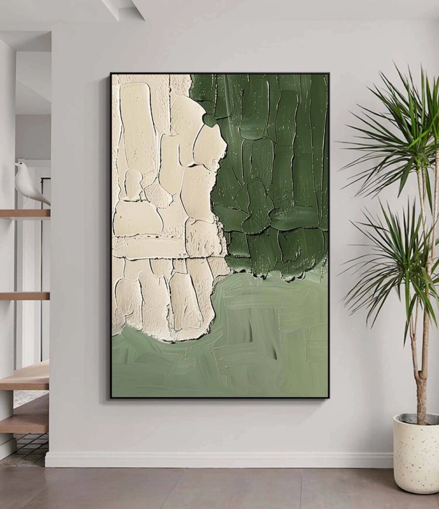Blue & Green Abstract Wall Art Print #BG109 - Modern Canvas Painting for Living Room, Bedroom & Office Decor