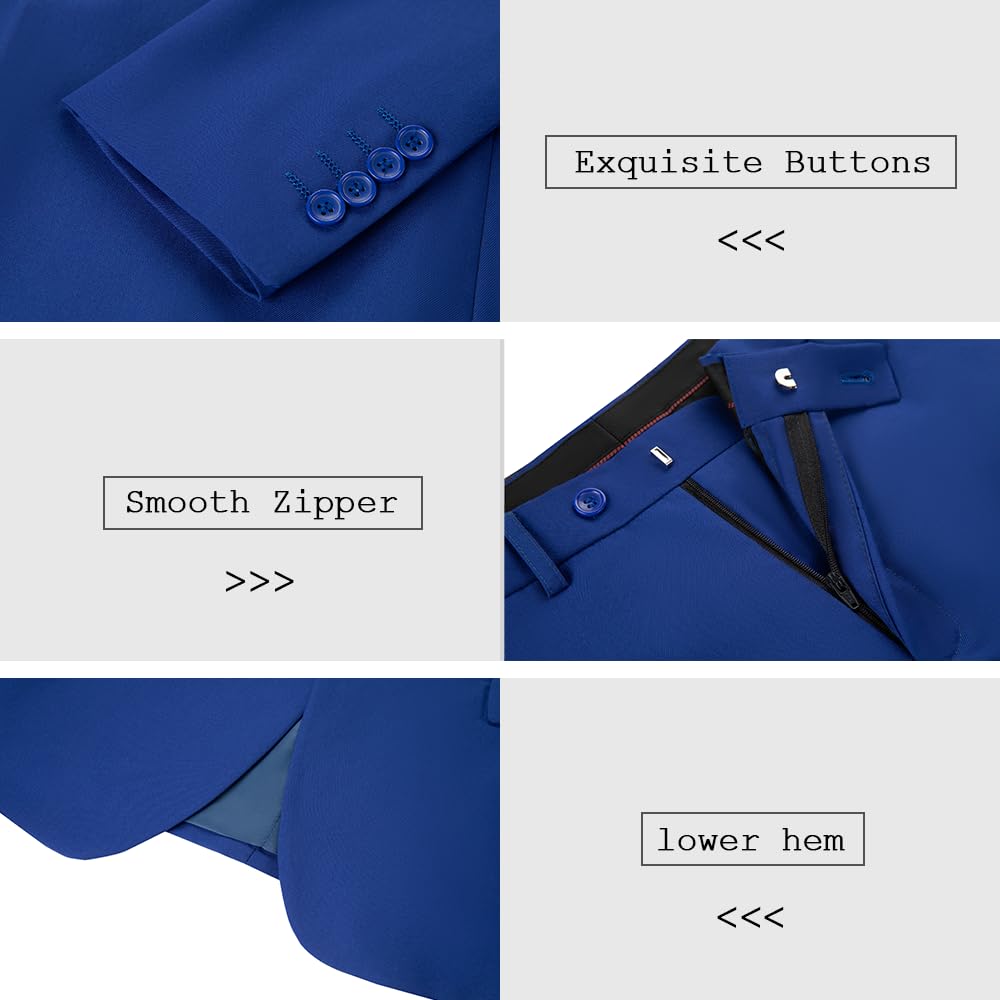 3 Piece Slim Fit Men's Suits - Notch Lapel Wedding Tuxedo Set with Jacket, Pants & Vest | Formal Groomsmen Attire for Prom, Business & Special Occasions