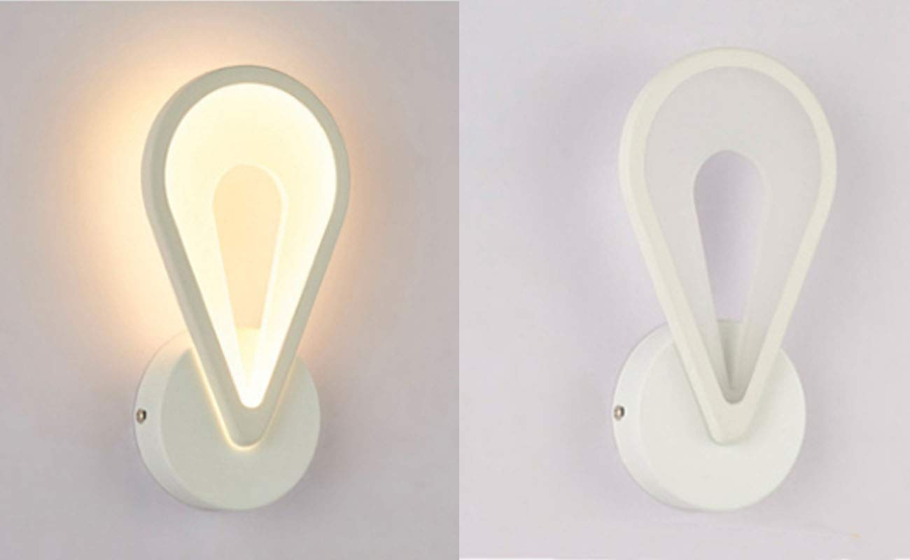 ANYE 11W LED Wall Sconce with PMMA Shade - Warm White Plug-in Wall Light with 5.9ft UL Certified Cord - Modern White Finish Wall Lamp for Living Room, Bedroom, Bathroom, Hotel & Cafe Decor Lighting BD1309