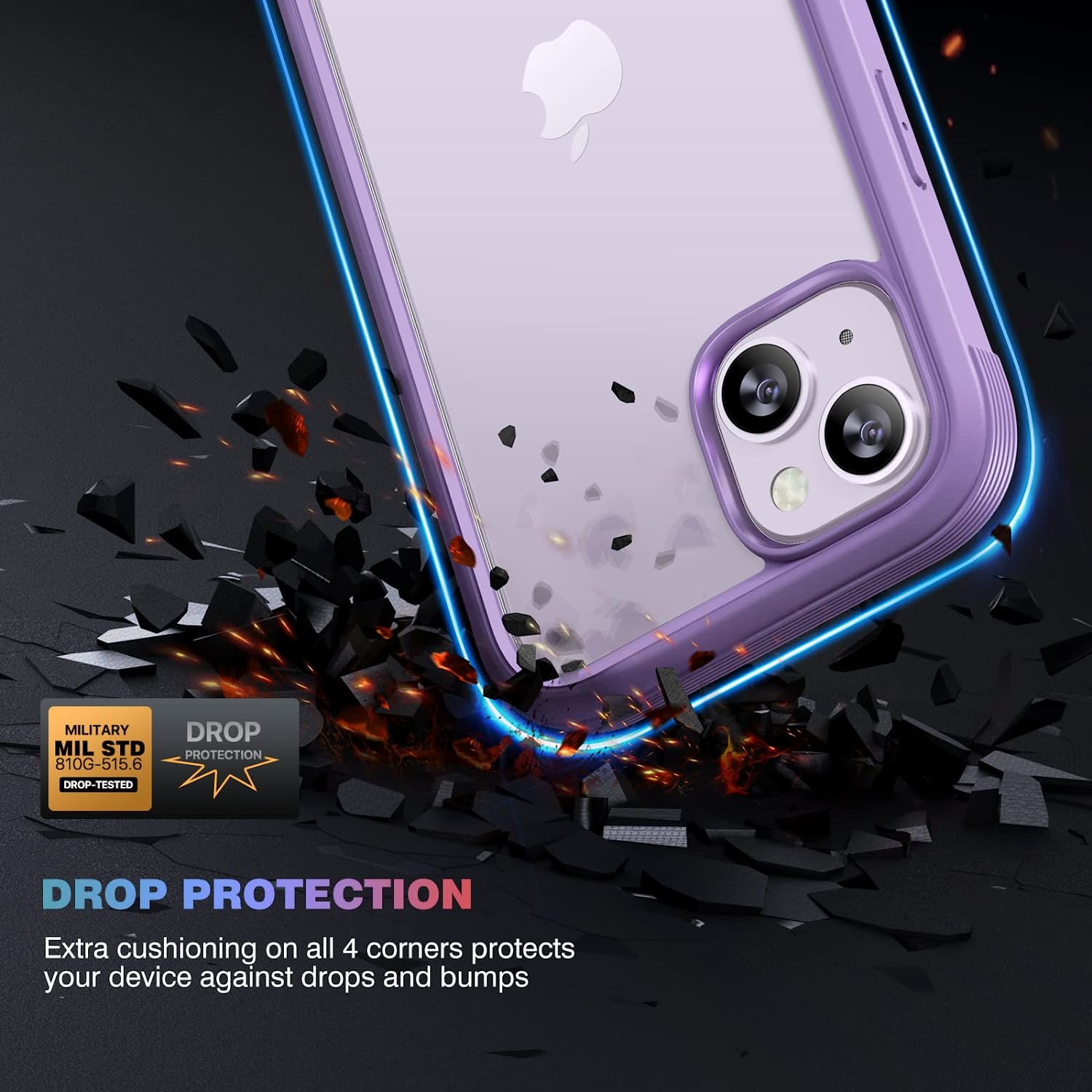 Premium iPhone 14 Rugged Case with Full Body Protection & Camera Lens Cover - Shockproof, Anti-Scratch - Peri Purple | Perfect for Outdoor Adventures, Travel & Daily Use