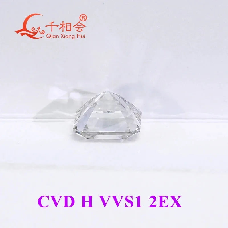 Premium Lab-Grown CVD Diamond 0.99CT to 3CT F-H Color VVS1 Clarity Asscher Cut GEMID Certified Loose Stone for Engagement Rings & Fine Jewelry