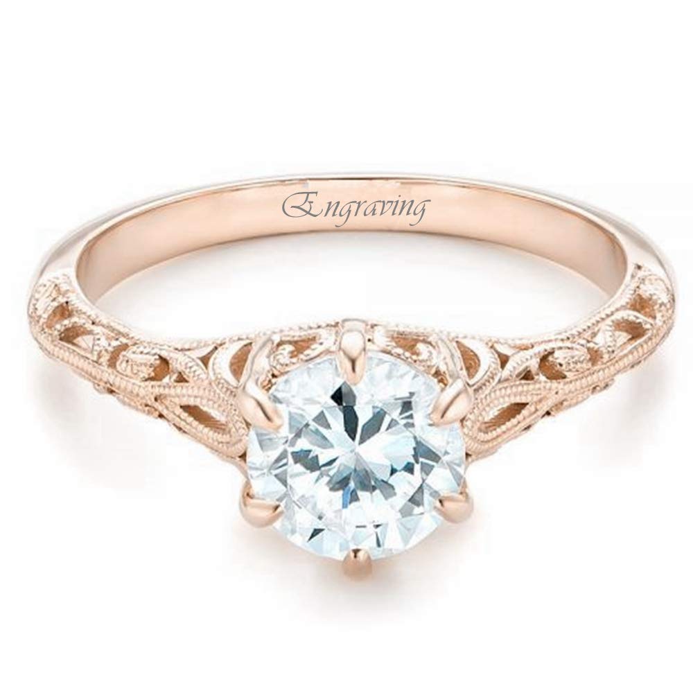 1 Carat Solitaire Engagement Ring for Women - 10K 14K 18K Gold Wedding Band, Anniversary & Promise Ring - Elegant Royal Jewelry Gift for Her - Perfect for Proposals, Weddings & Special Occasions