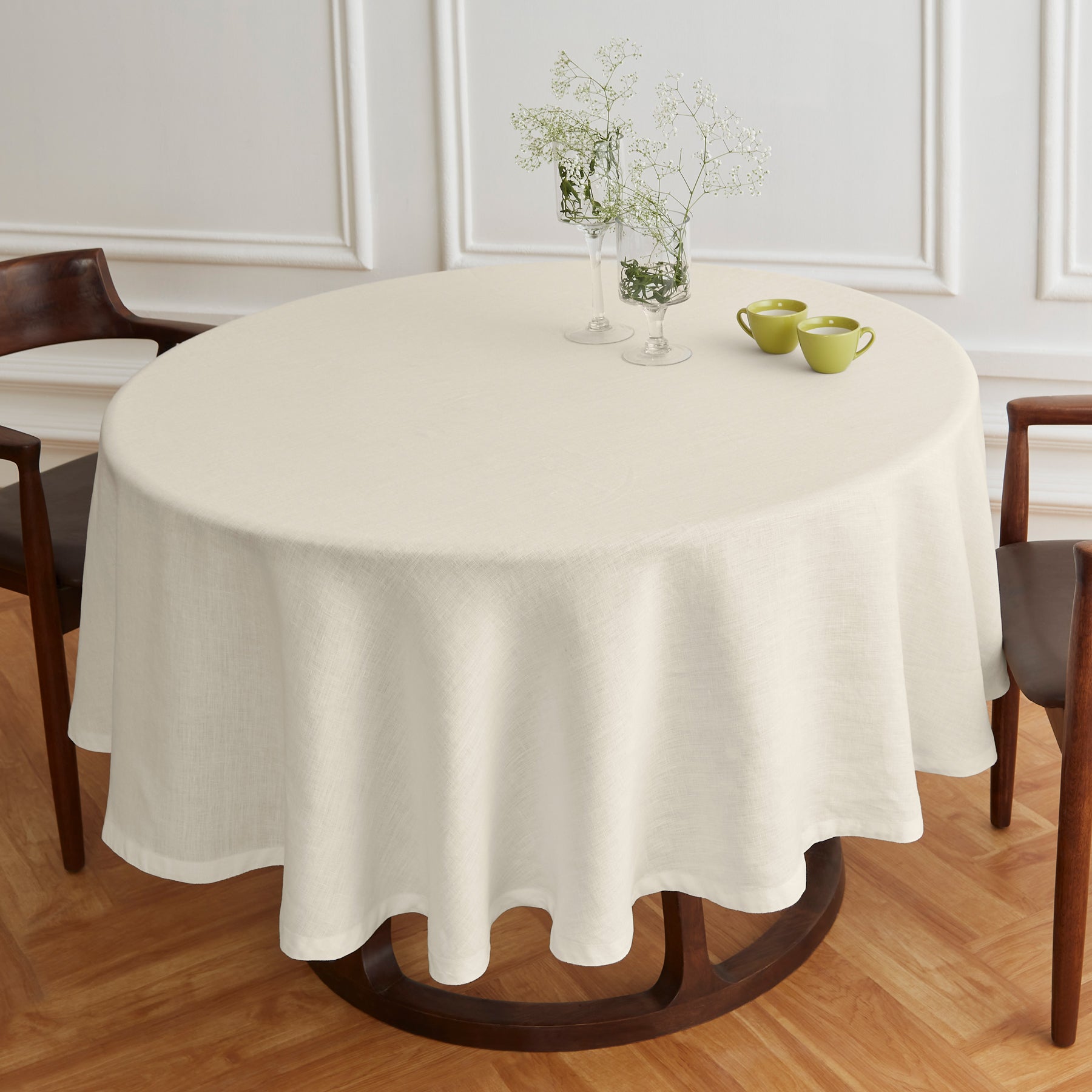 Sonoma Round Tablecloth - Premium Cotton Fabric for Dining & Parties - Perfect for Holiday Gatherings, Weddings & Home Decor