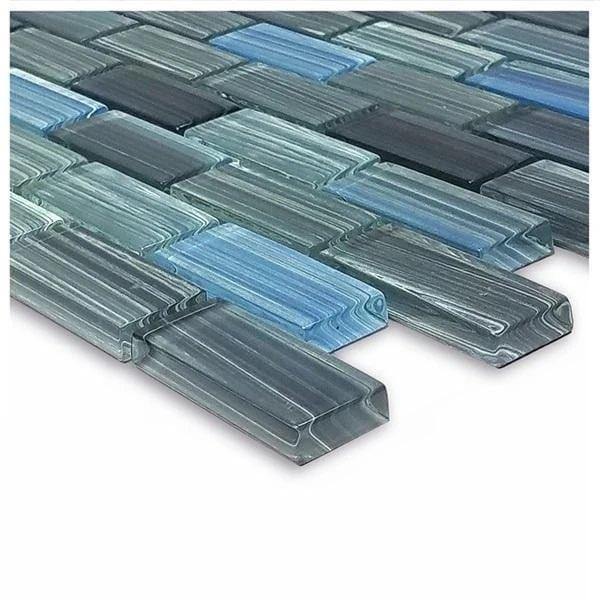 Grey Blue Waters Glass Mosaic Tile 1x2 - Stunning Backsplash for Kitchen & Bathroom - Perfect for DIY Home Decor Projects