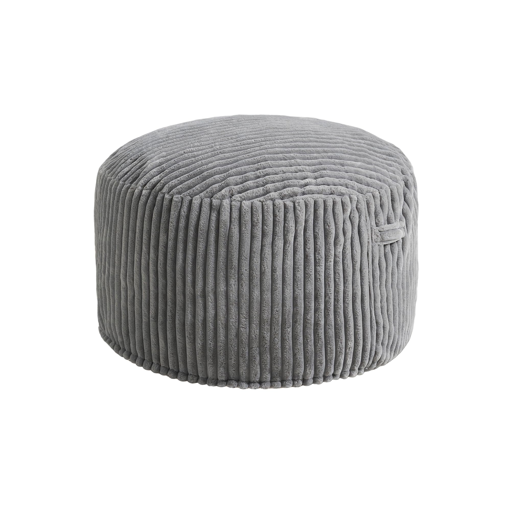 Hobestluk 3ft Large Bean Bag Chair for Adults - Soft Plush Stripe Cover, Oversized Beanbag Chair for Living Room, Bedroom, Dorm & Office - Grey (36”x36”x22”) - Perfect for Lounging, Gaming & Relaxing at Home