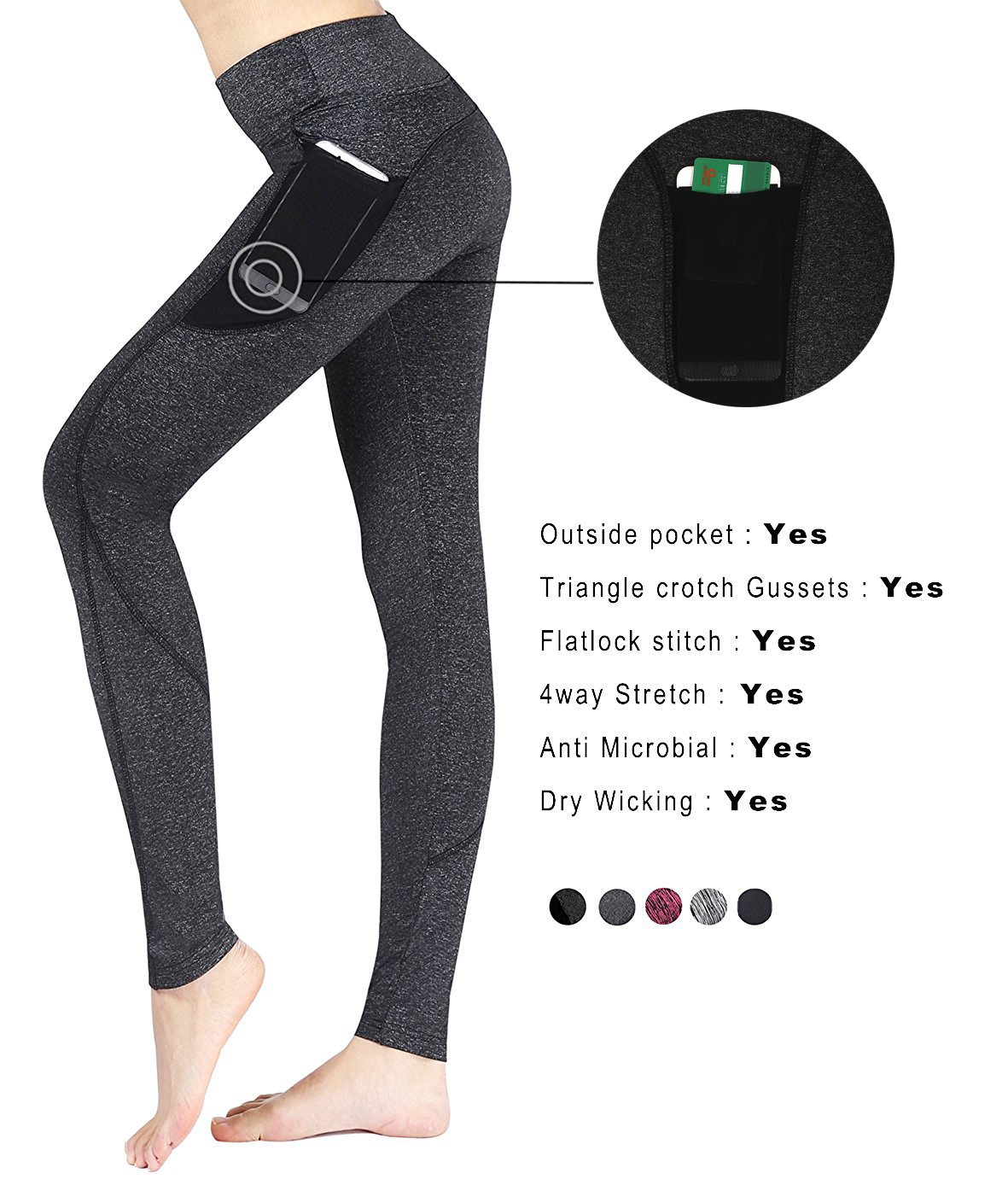 Flatik Women's Yoga Capri Leggings - High Waist Workout Pants with Mesh Side Pockets for Running, Gym & Yoga | Breathable & Stretchy Activewear for Women