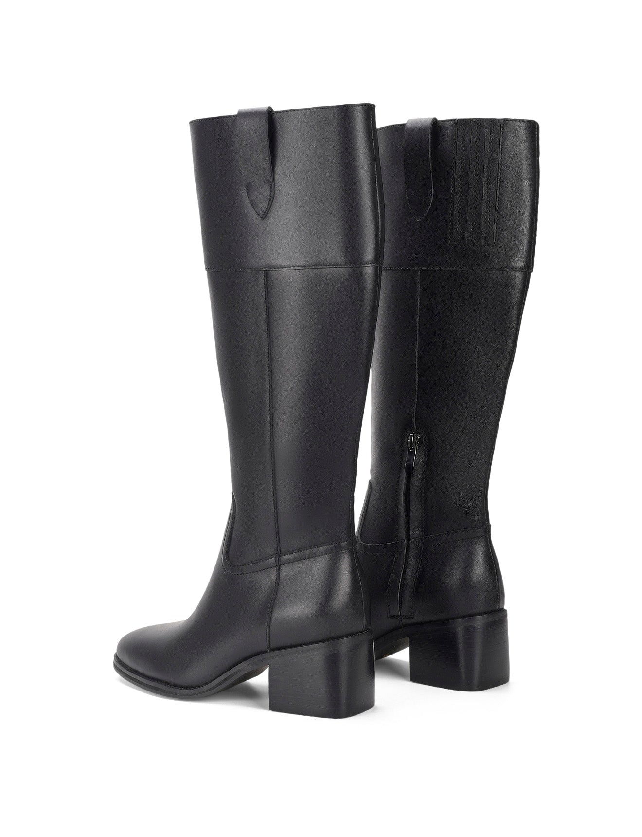 Zoey Women's Black Leather Riding Boots - Stylish & Comfortable for Equestrian, Motorcycle & Casual Wear