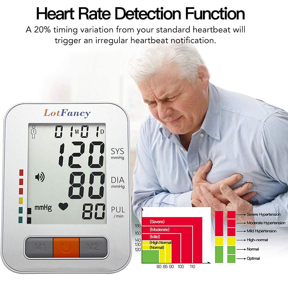 LotFancy Digital Blood Pressure Monitor - Upper Arm Cuff (9-13