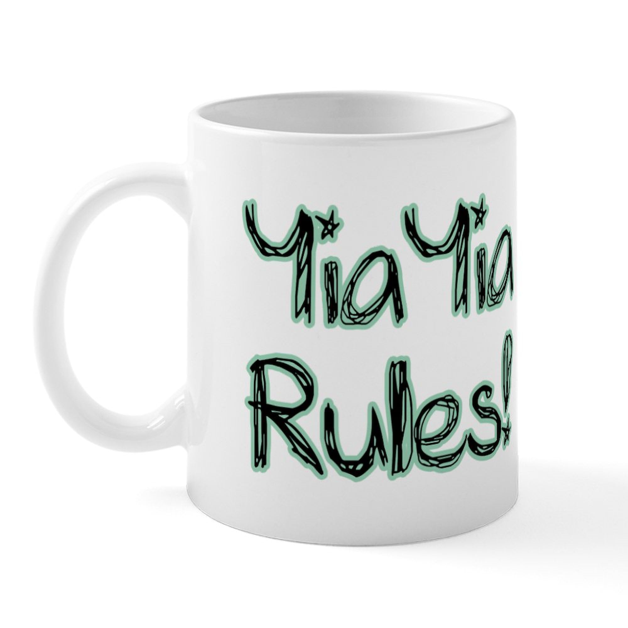 Yiayia Rules! 11 oz (325 ml) Ceramic Coffee Mug - Perfect for Greek Grandmothers, Coffee Lovers & Gift Giving - Ideal for Home, Office & Greek-Themed Parties